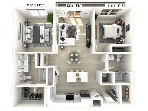 2 bed 2 bath A at Luxe 360 on Centerpointe Apartments, Midlothian, VA